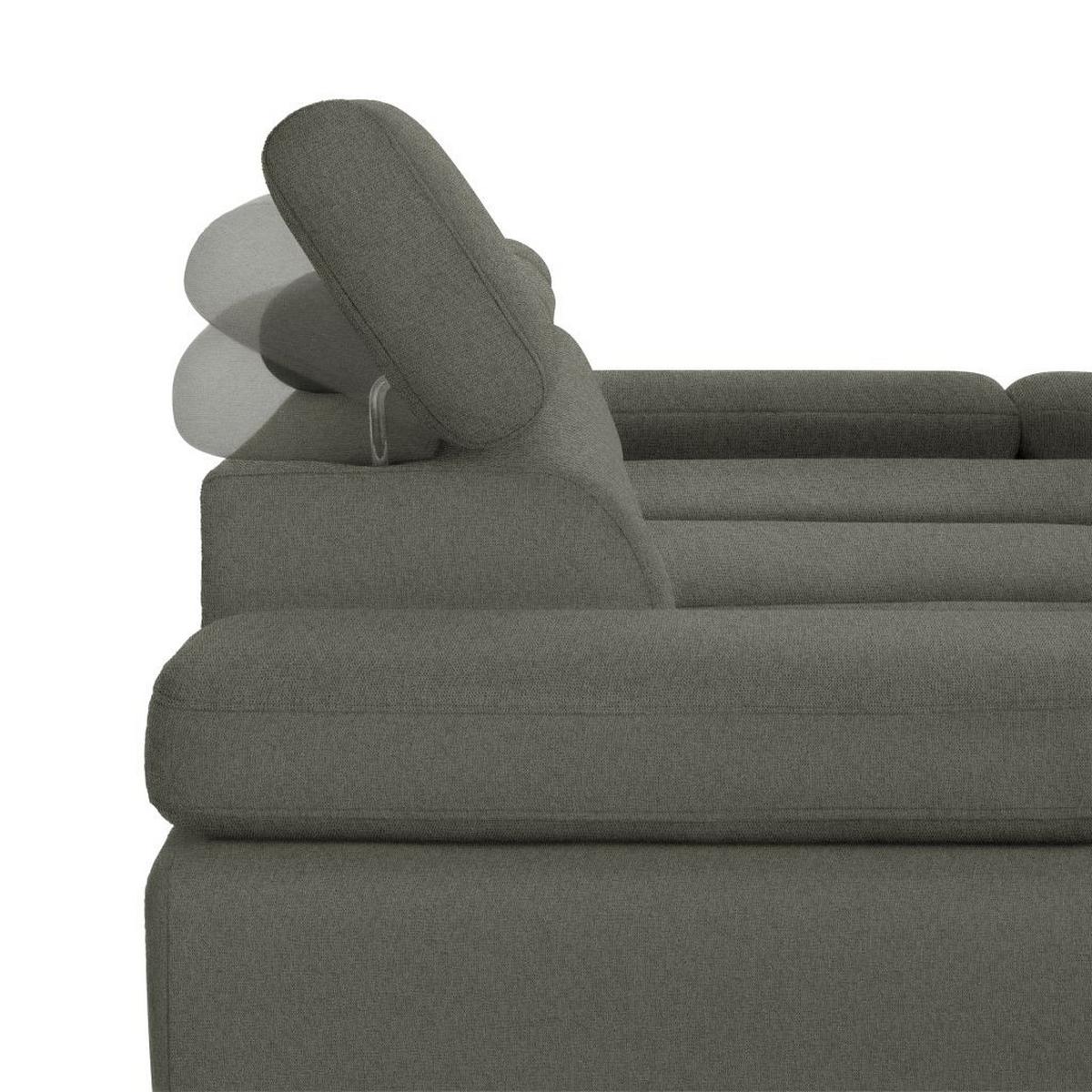 Ecksofa Molina Mini Grün - Hellgrau/Schwarz, Modern, Textil/Metall (277/189cm) - Mömax