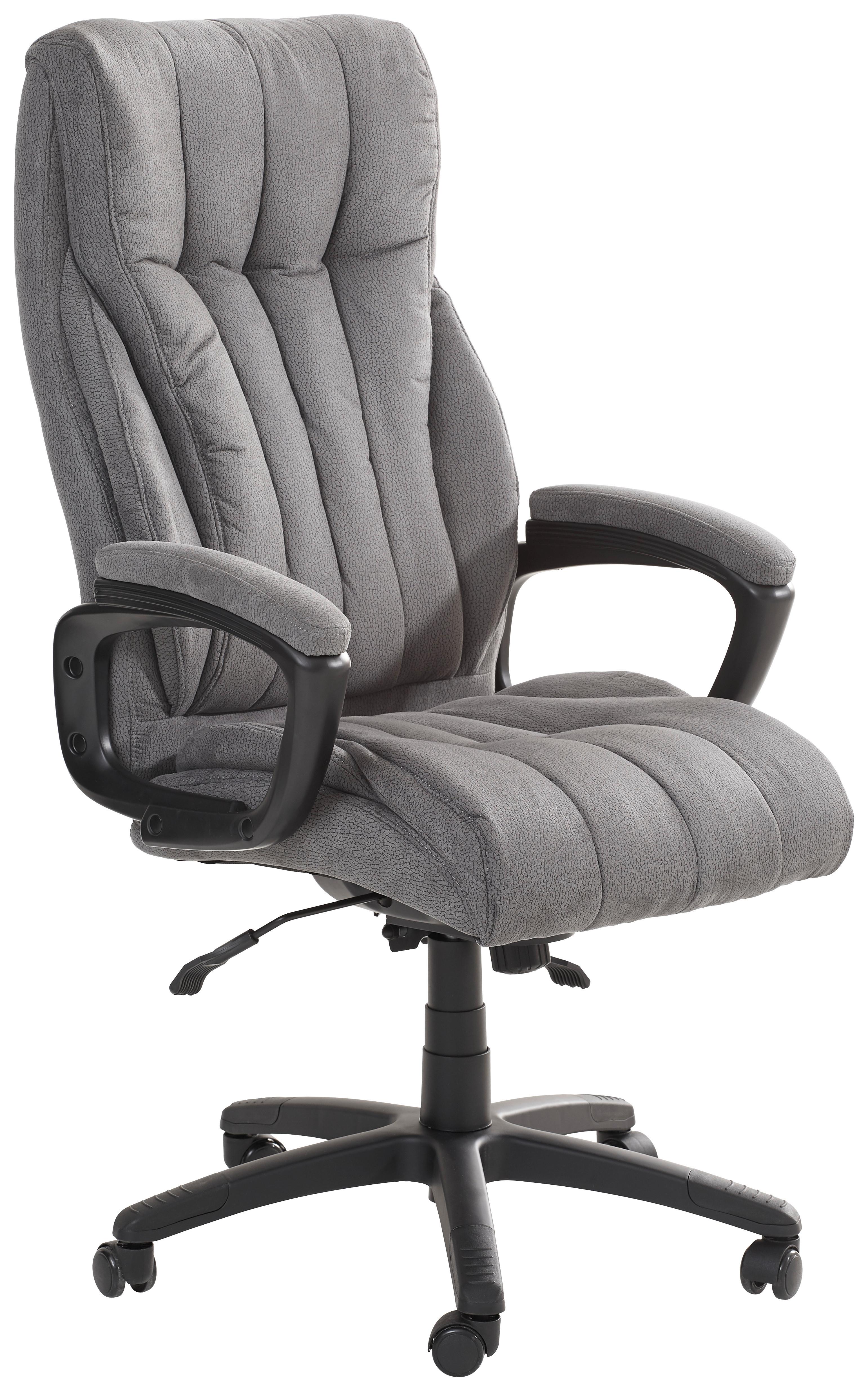 FOTEL SZEFA JOHN XXL - czarny/szary, Konventionell, tworzywo sztuczne/tkanina (68/113-121/68cm)