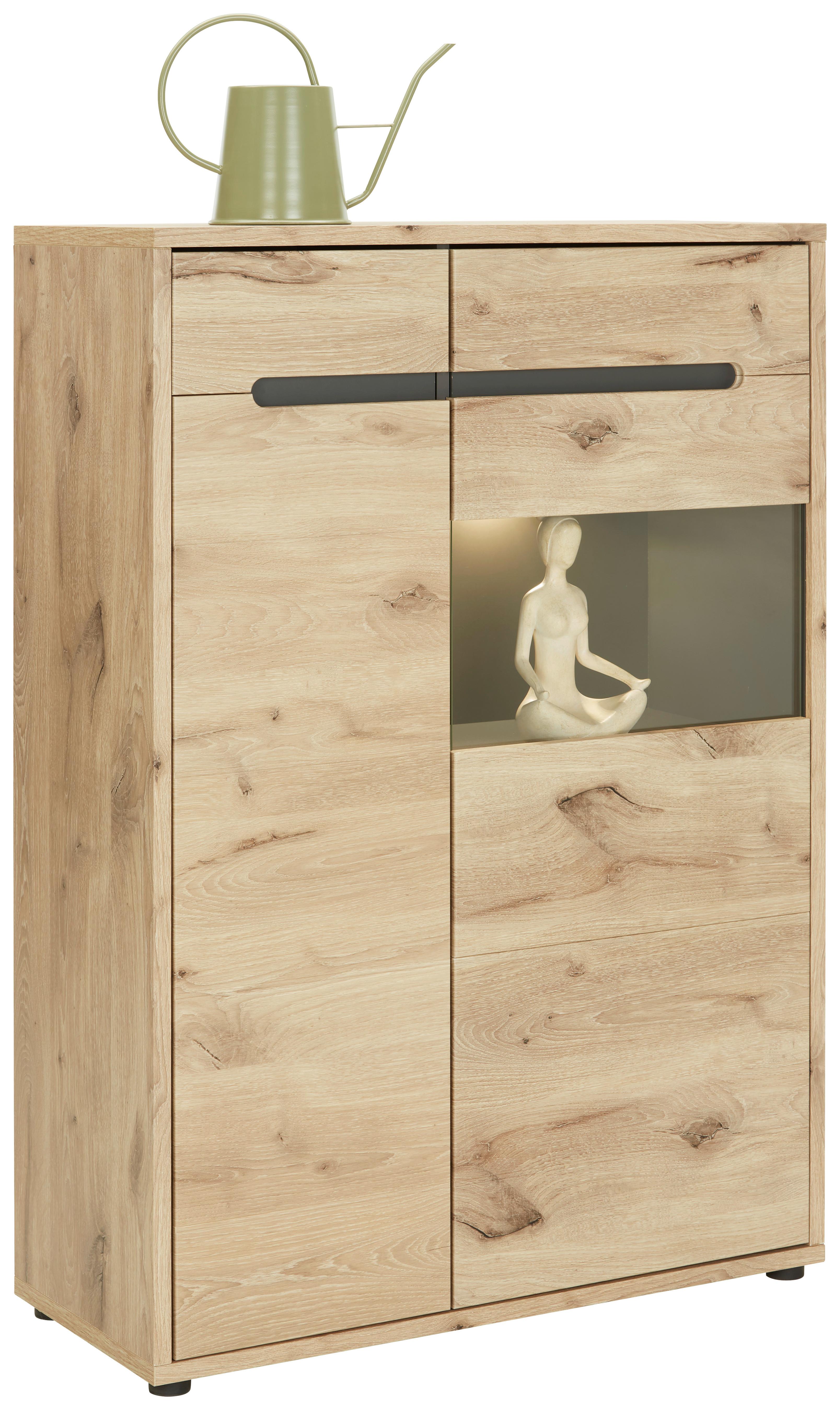 Vitrine Bellano Viking Oak - MODERN, Holzwerkstoff (90/128/38cm) - Mömax