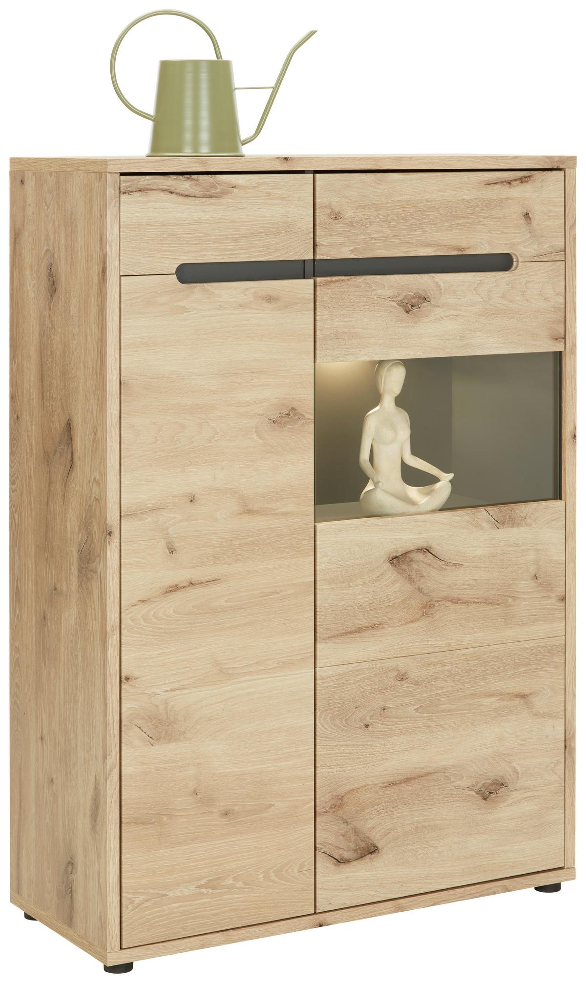 Vitrine Bellano Viking Oak - MODERN, Holzwerkstoff (90/128/38cm) - Mömax