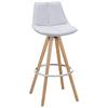 Barhocker Nelo Hellgrau Webstoff Gepolstert - Chromfarben/Buchefarben, MODERN, Holz/Textil (42/100/33cm) - Bessagi Home