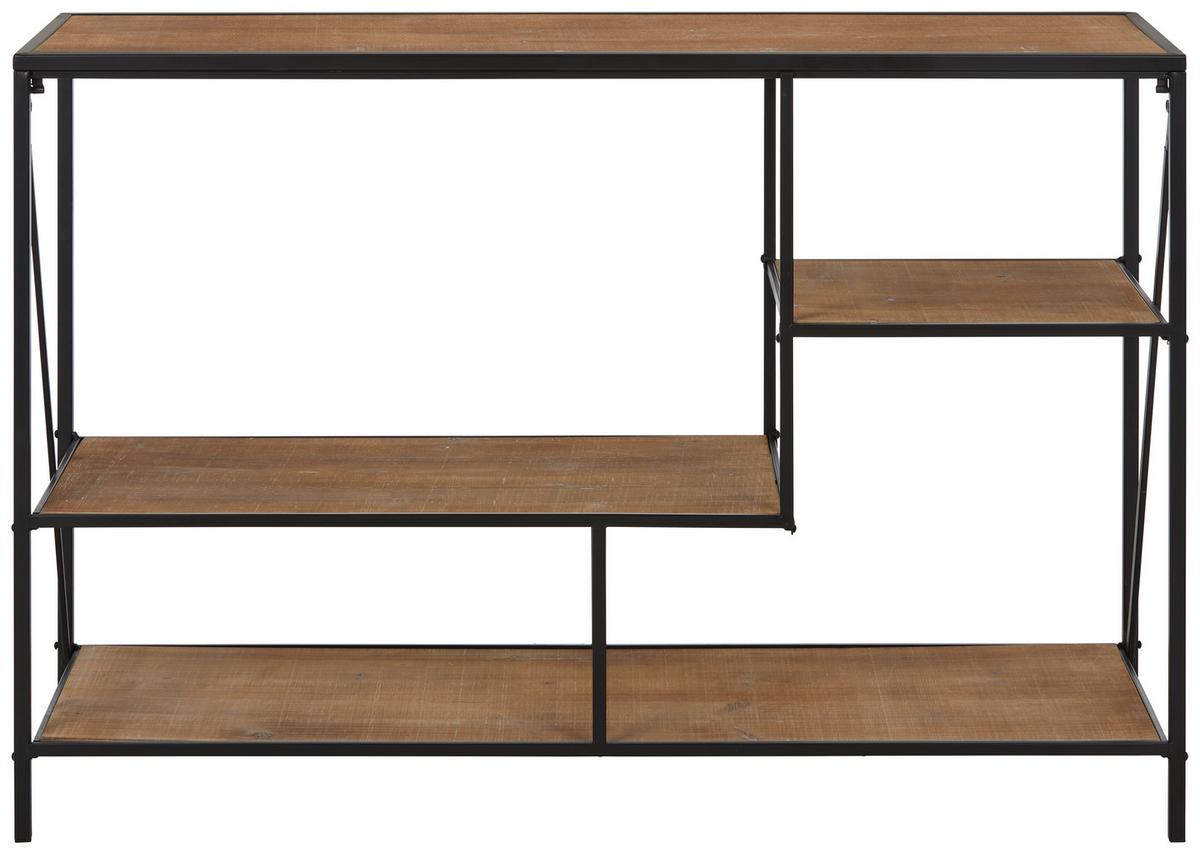 Regal in Naturfarben/Schwarz - Schwarz/Naturfarben, Modern, Holzwerkstoff/Metall (114/78/35cm) - Mömax