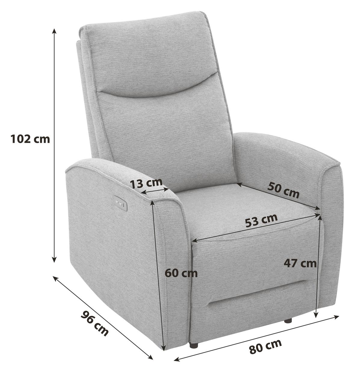 Fotoliu pentru televizor LEON - gri închis, Basics, plastic/lemn (80/102/96cm) - Ondega