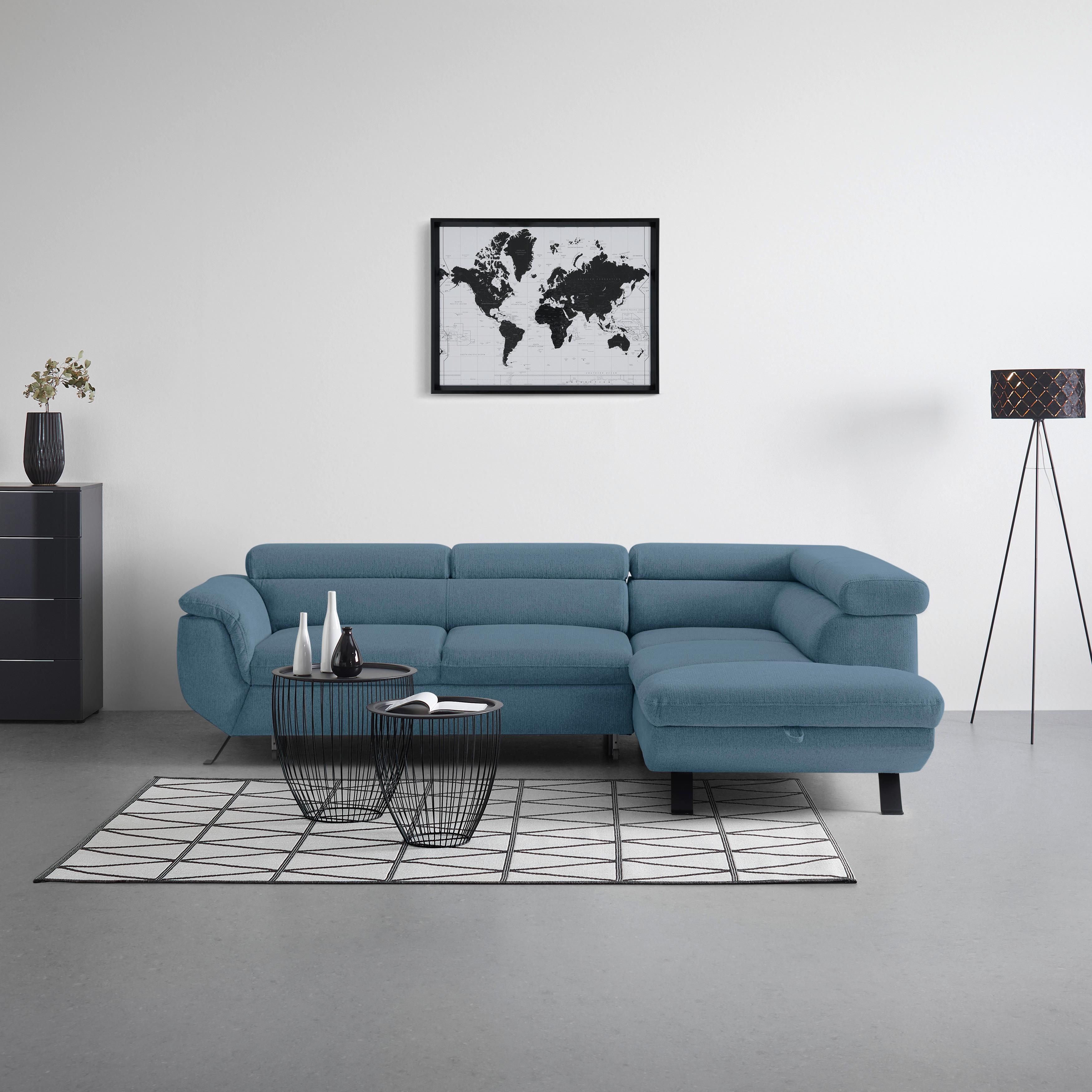 Coltar RAVEN - albastru închis, Modern, textil (257/198cm) - Mömax