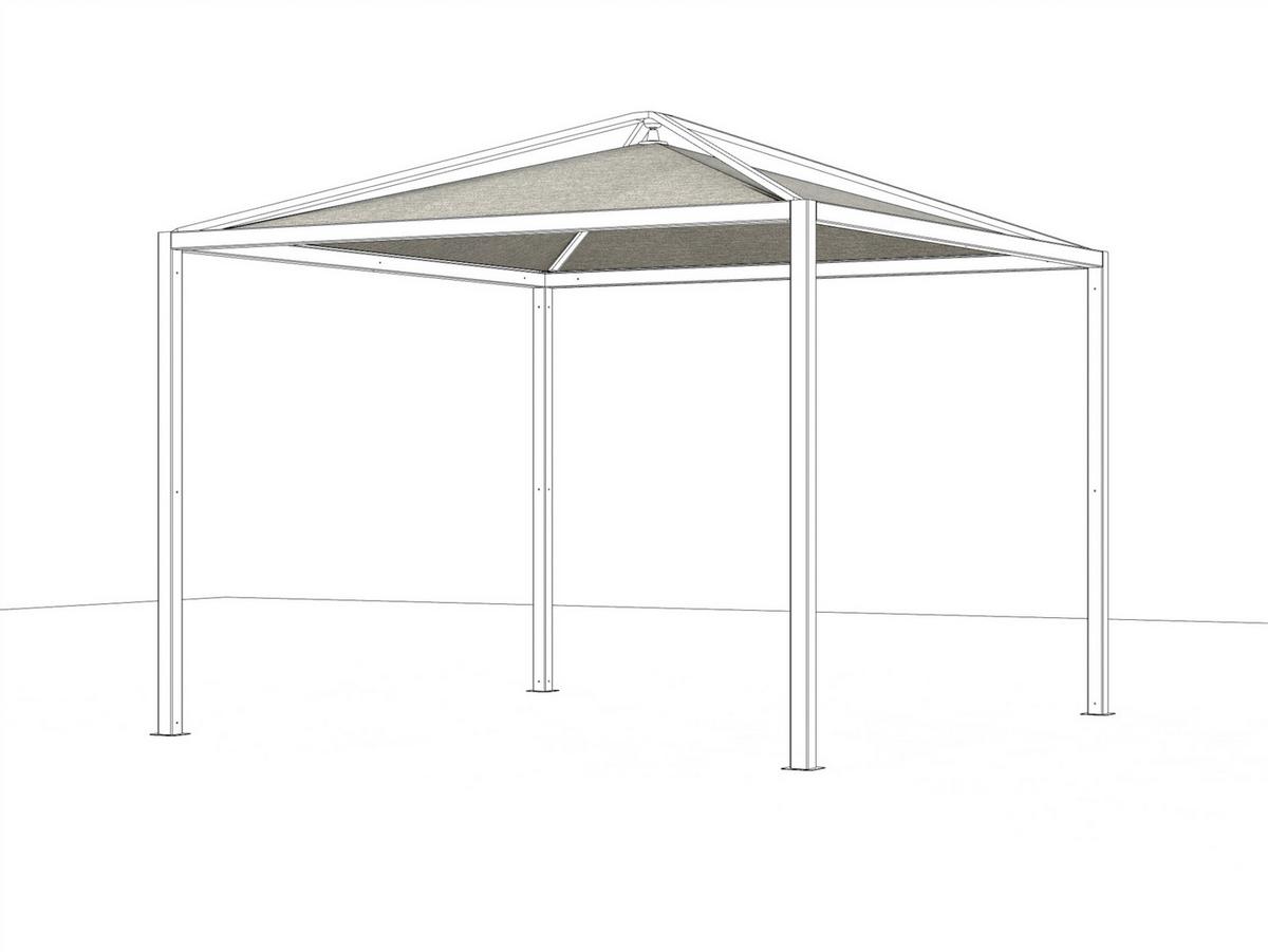 PAWILON COMUNA DACHBEZUG - kolor srebrny, Basics, tkanina (300/300cm) - Siena Garden