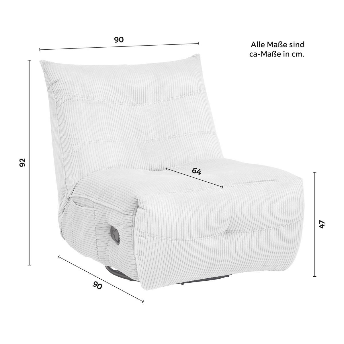 Počivalnik Alura, Krem - črna/krem barve, Moderno, kovina/tekstil (90/92/90cm) - Bessagi Home