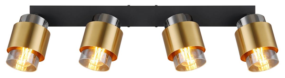 STRAHLER 15560-4  MILLEY - Messingfarben/Schwarz, Design, Glas/Metall (65/10/12,5cm) - Globo