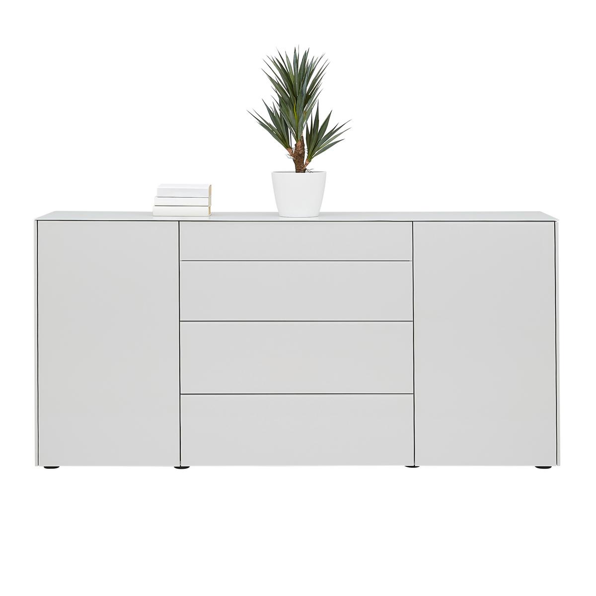 Sideboard Silverstone Grau - Schwarz/Grau, MODERN, Glas/Holzwerkstoff (179/89/42cm) - Premium Living