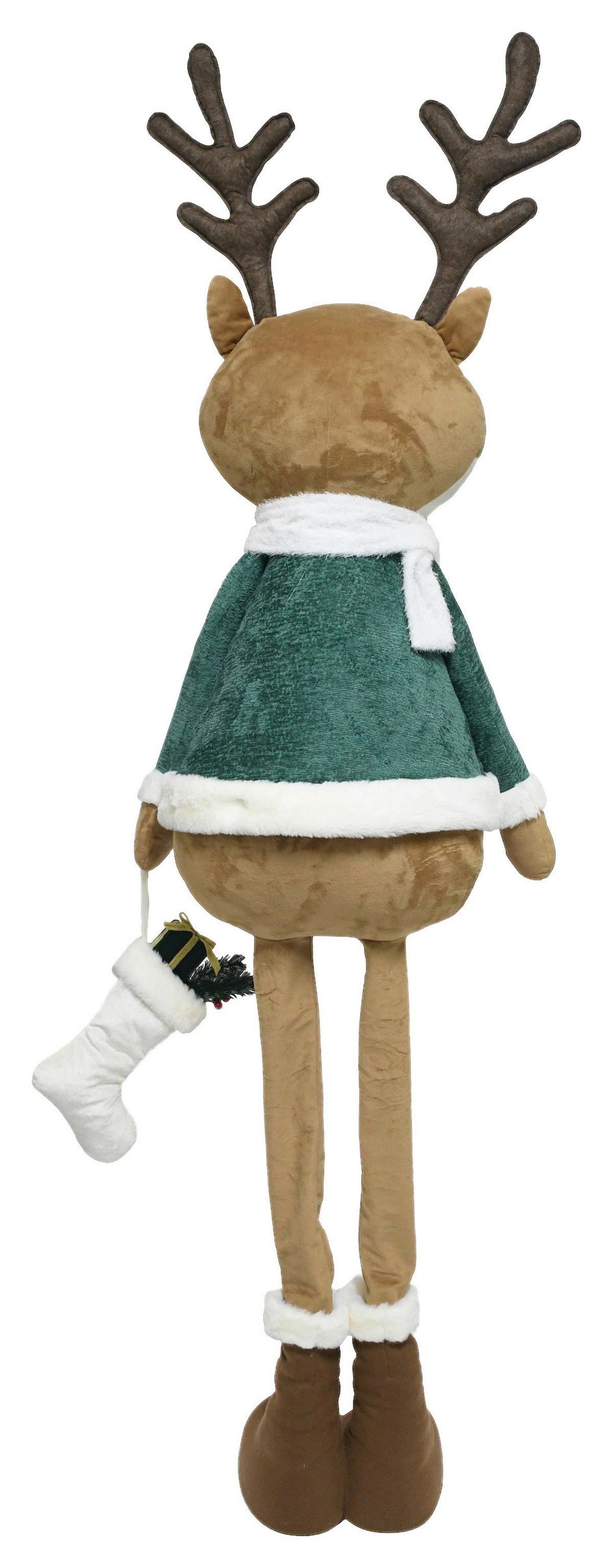 Dekorentier Reindeer Grün/Hellbraun - Hellbraun/Grün, Kunststoff/Textil (60/190/38cm) - Mömax