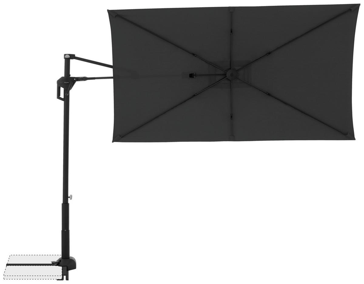 Pendelschirm Active City Schwarz ca. 240x135cm - Anthrazit/Schwarz, Basics, Textil/Metall (240/135cm) - Doppler
