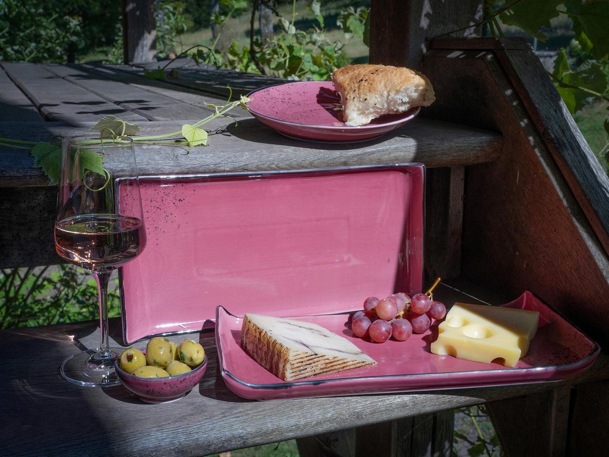 Set Pladnjev Za Serviranje Berry, 2-Delni - temno roza, Trend, keramika (16,5/33cm) - Creatable