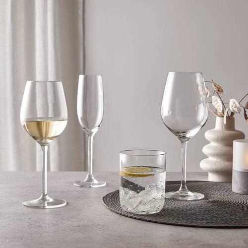 SET MED VINGLAS LARS - WHITE - klar, Modern, glas (380ml) - Mömax