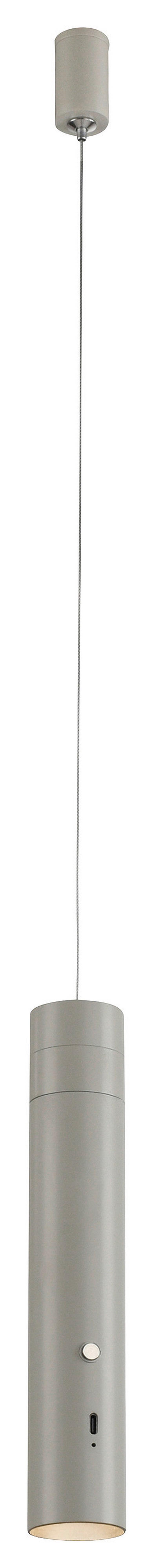 LAMPA WISZĄCA LED 18281-40 ATTACH - greige, Design, tworzywo sztuczne/metal (4/4/200cm)