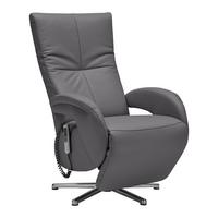 Relaxsessel Sitting 2 Anthrazit - Chromfarben/Anthrazit, Modern, Leder (70/111/80cm) - Premium Living