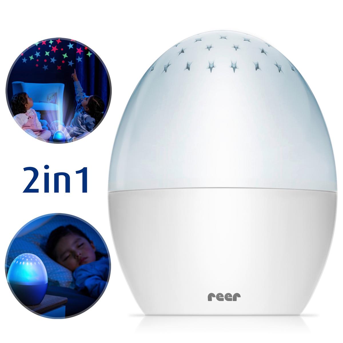 LAMPKA NOCNA DZIECIĘCA STARLINO - biały, Basics, tworzywo sztuczne (10,2/15,5/10,2cm) - Reer