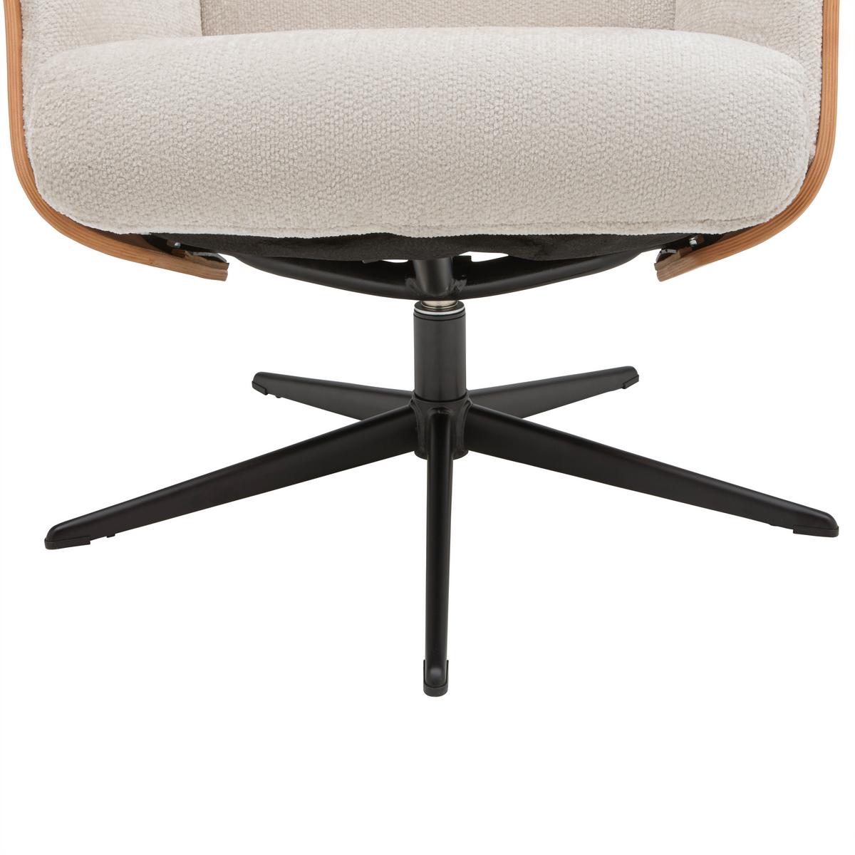 Relaxsessel Como Ecru - Ecru/Schwarz, MODERN, Textil (74/106/80cm)