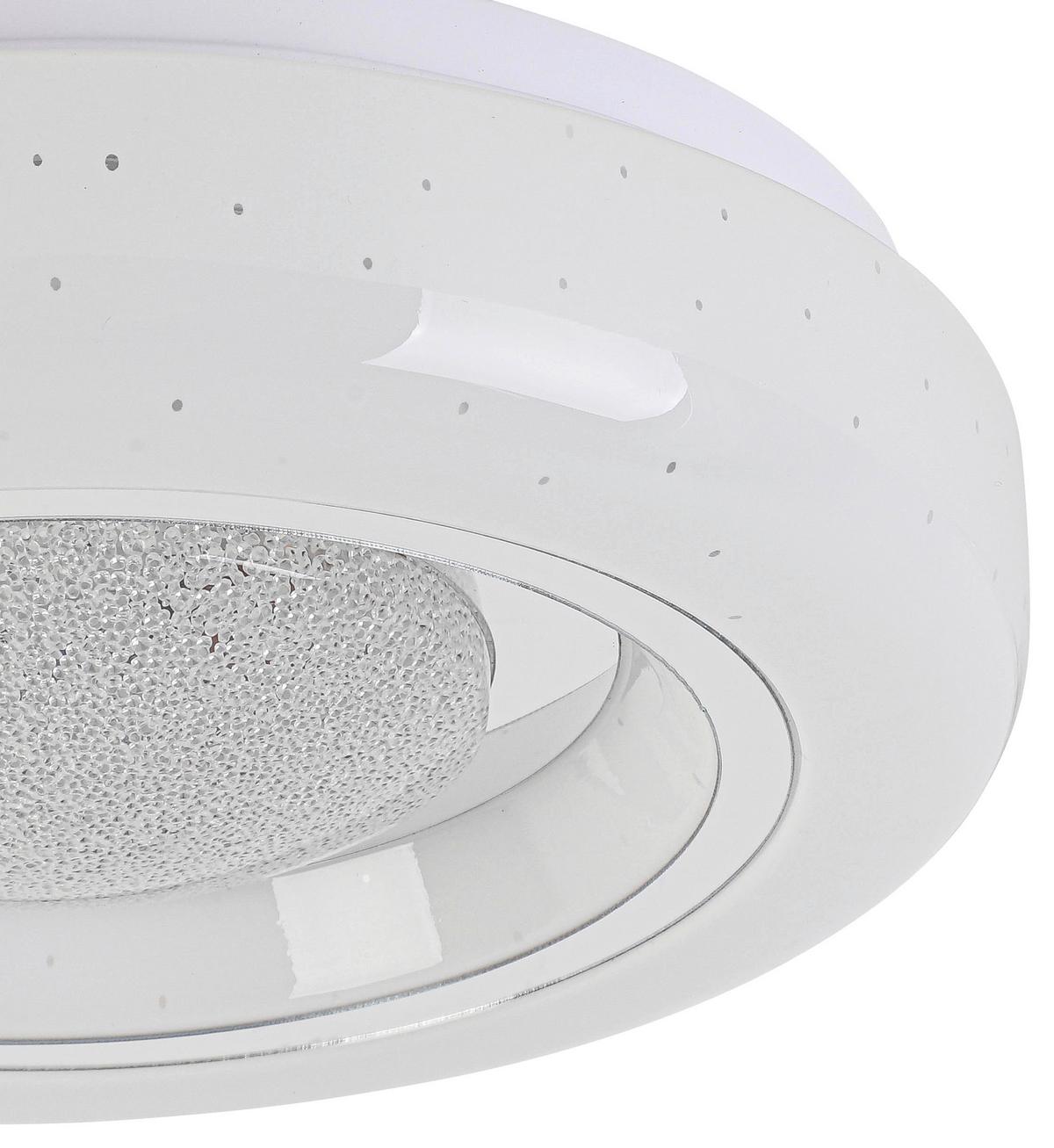 Led-deckenleuchte Ali Weiss/chromfarben Max.12 Watt - Chromfarben/Weiss, Modern, Kunststoff/Metall (26/26/5,5cm) - Mömax