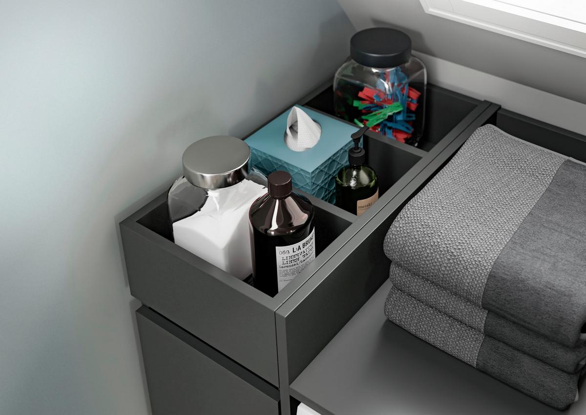 Badezimmerregal Free Anthrazit - Anthrazit, Basics, Holzwerkstoff/Kunststoff (29/101/60cm) - MID.YOU