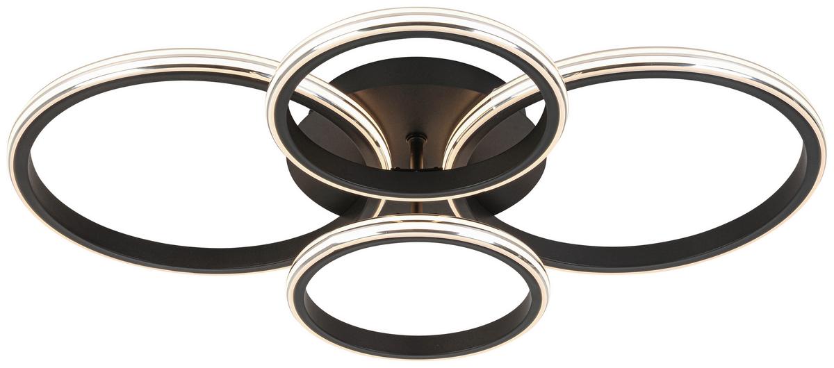 Stropna Led-svetilka Maxi - barve kroma/črna, Moderno, kovina/umetna masa (62/46/9cm) - Mömax
