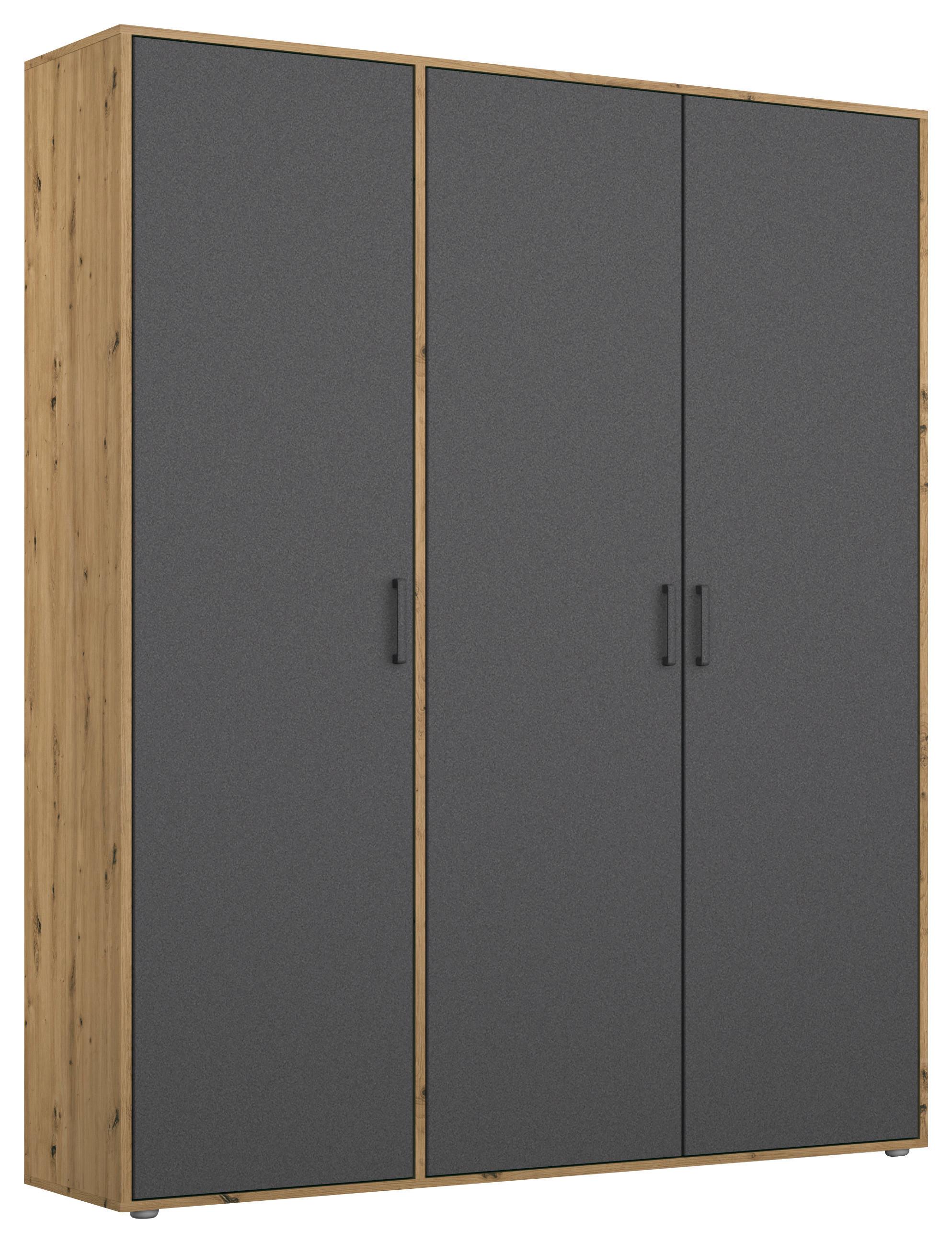 Ormar S Klasičnim Vratima Voyager - siva/hrast Artisan, Moderno, drvni materijal/plastika (140/194/53cm) - Modern Living