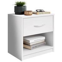 SZAFKA NOCNA BASE BIELA - kolor srebrny/biały, Basics (39/41/28cm)