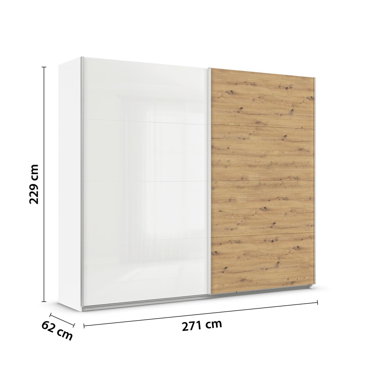 DULAP USI CULISANTE FELDKIRCH - alb/stejar Artisan, Modern, material pe bază de lemn (271/229/62cm)