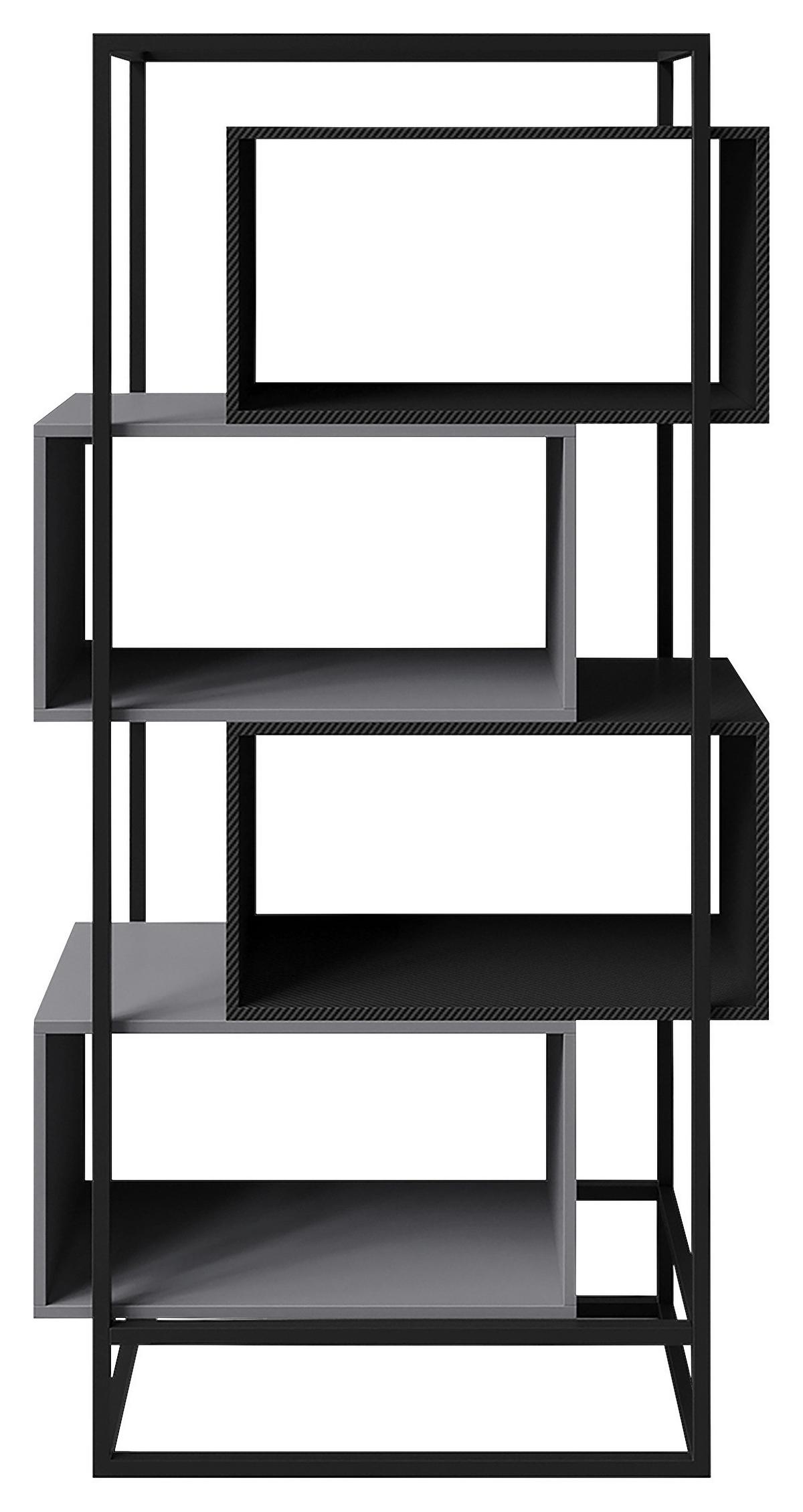 Regal Minecraft ca. 70x164x38 cm Schwarz/Grau - Schwarz/Grau, MODERN, Holzwerkstoff/Metall (70/164/38cm) - Minecraft