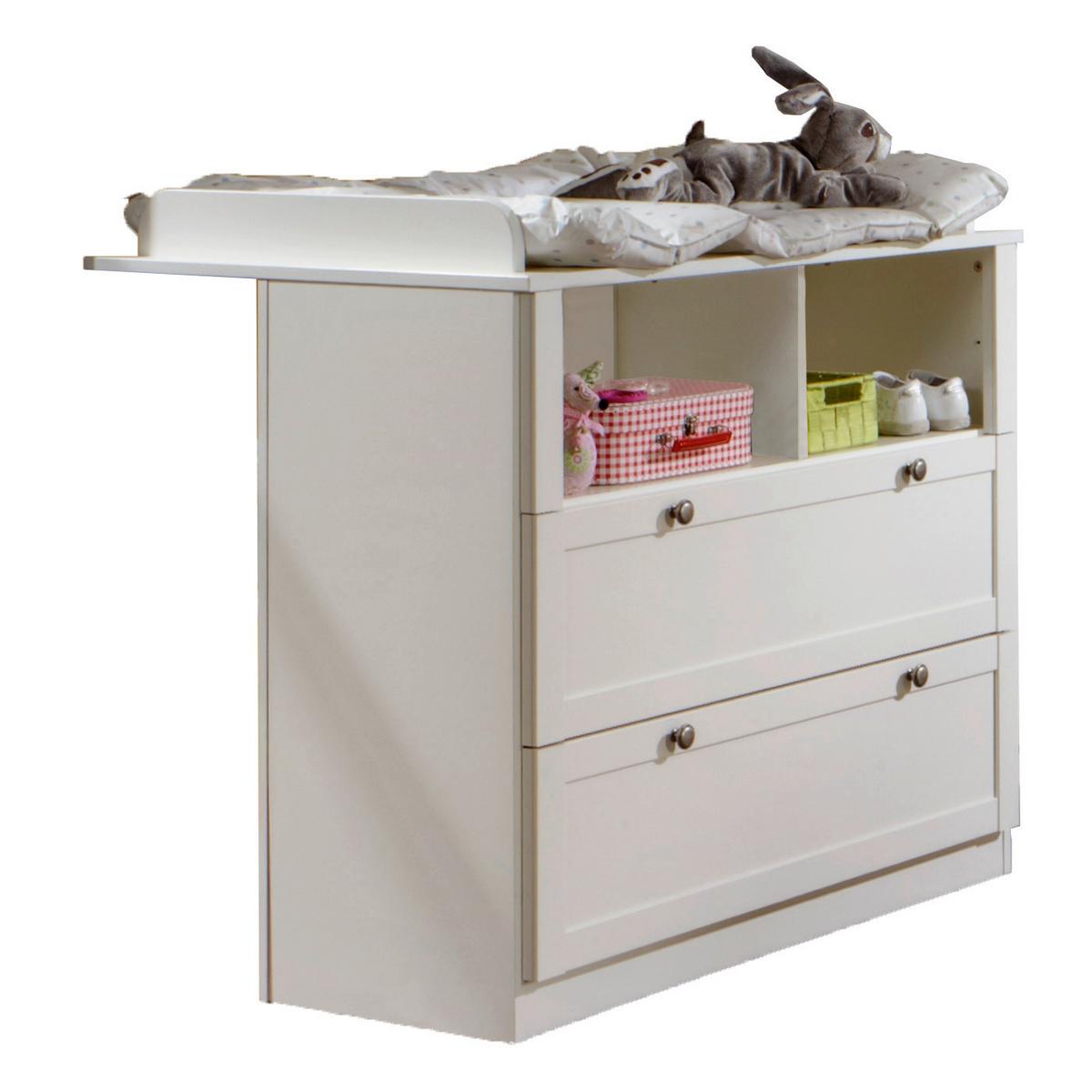 Pelekázókomód Filou - cinkszínű/fehér, Romantik / Landhaus, faalapú anyag/fém (90/93/75cm)