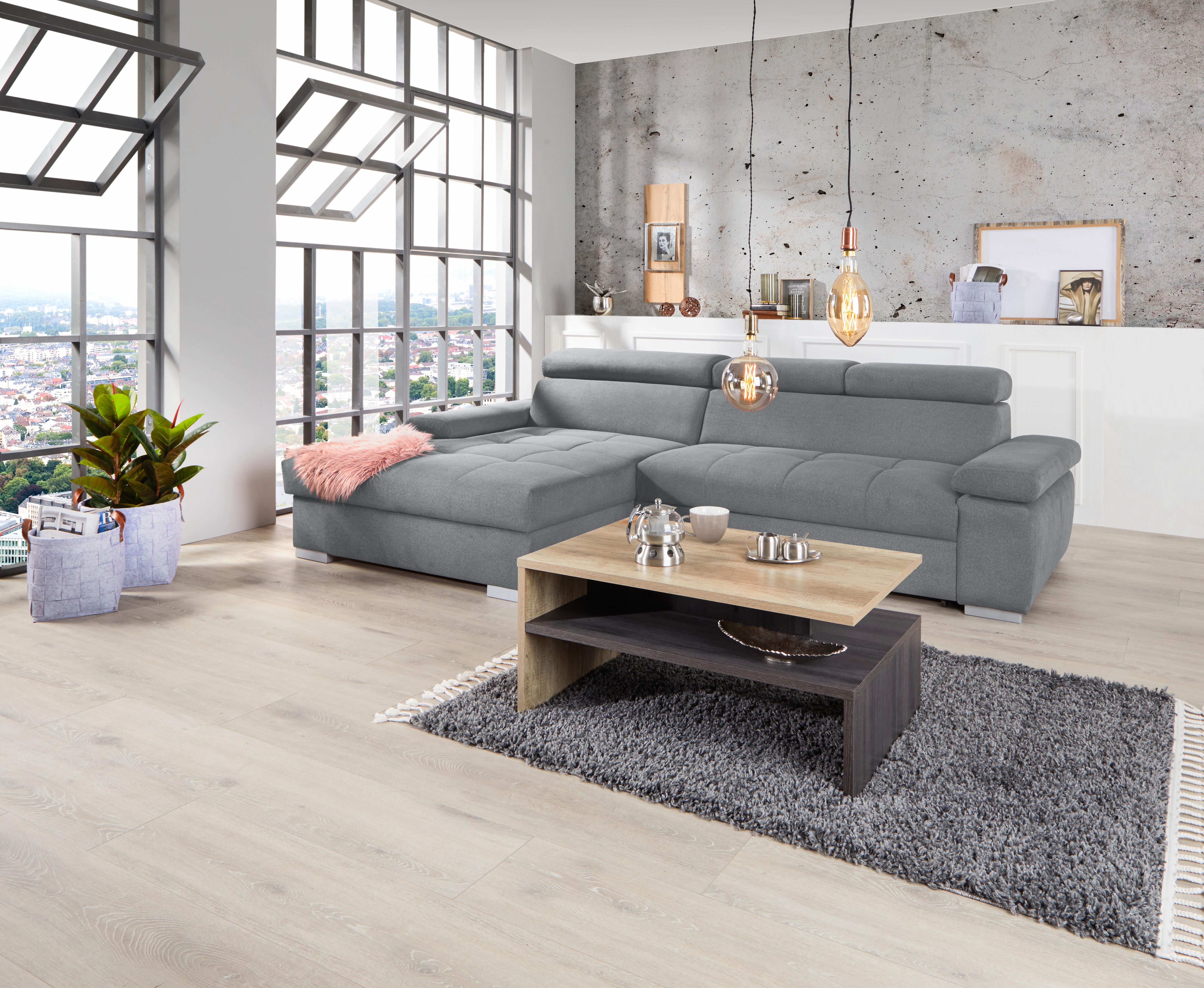 Kutna Garnitura Perry - siva/srebrne boje, Design, tekstil/drvo (183/292cm) - Modern Living