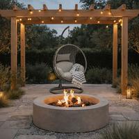 Hängesessel Mira Hellgrau Outdoorstoff/Metall/Kunststoff - Hellgrau, MODERN, Kunststoff/Textil (107cm) - Bessagi Garden