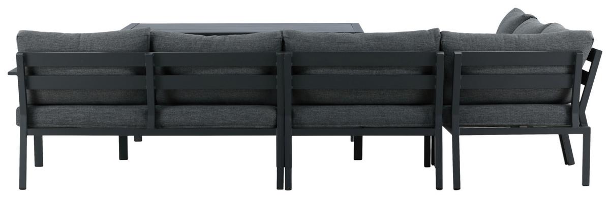 DINING-LOUNGESET RAMOS - Schwarz/Grau, KONVENTIONELL, Textil/Metall (294/210cm) - Gardenson