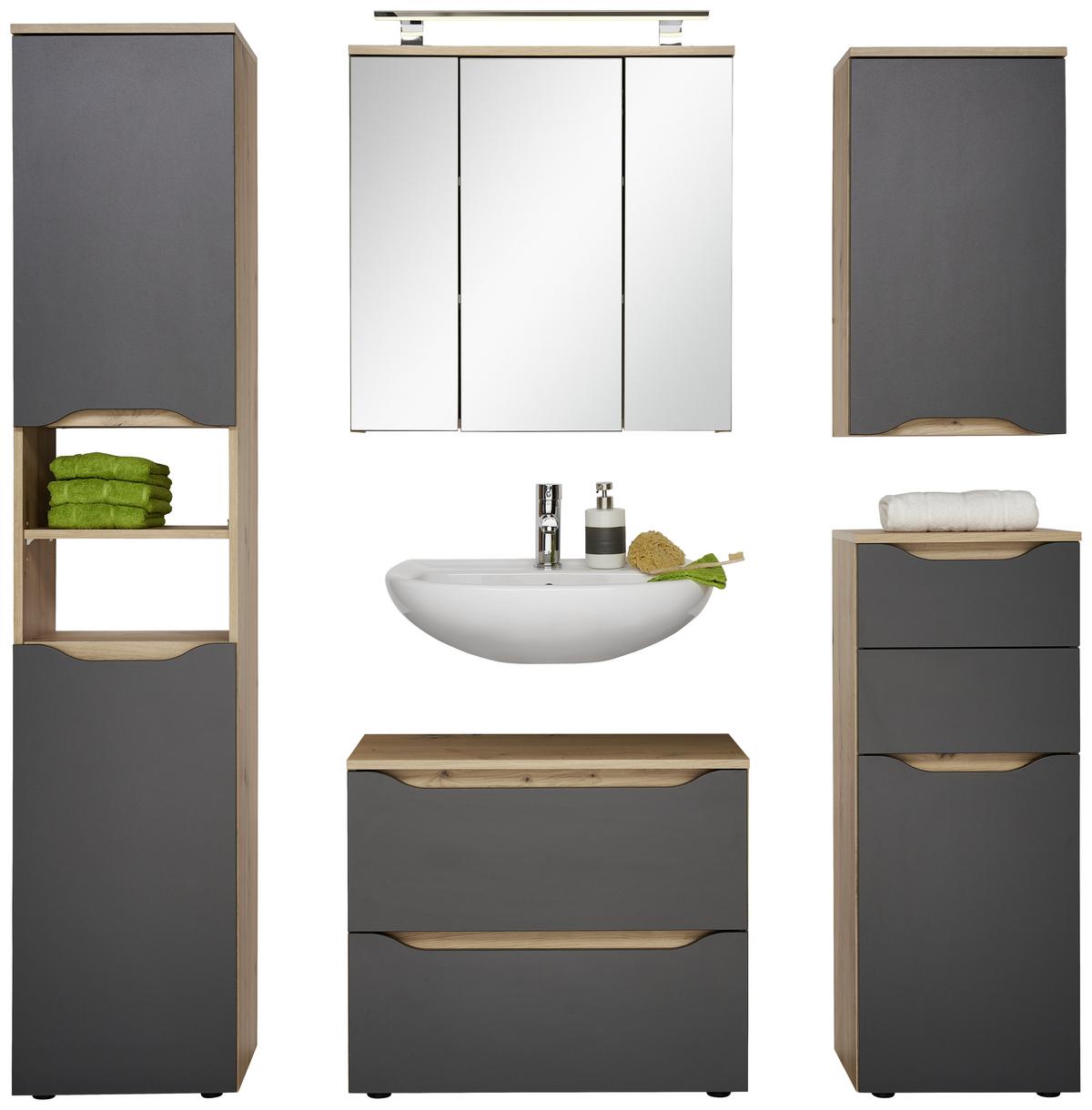 Bază pentru lavoar Giga - culoare lemn stejar/stejar Artisan, Modern, material pe bază de lemn (70/60/40cm)