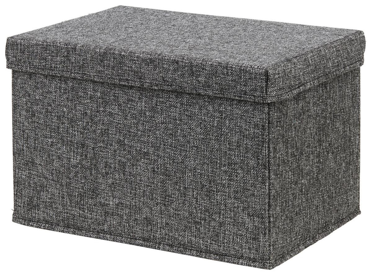 Faltbox Cindy ca. 23l - Schwarz, MODERN, Karton/Textil (38/26/24cm) - Mömax