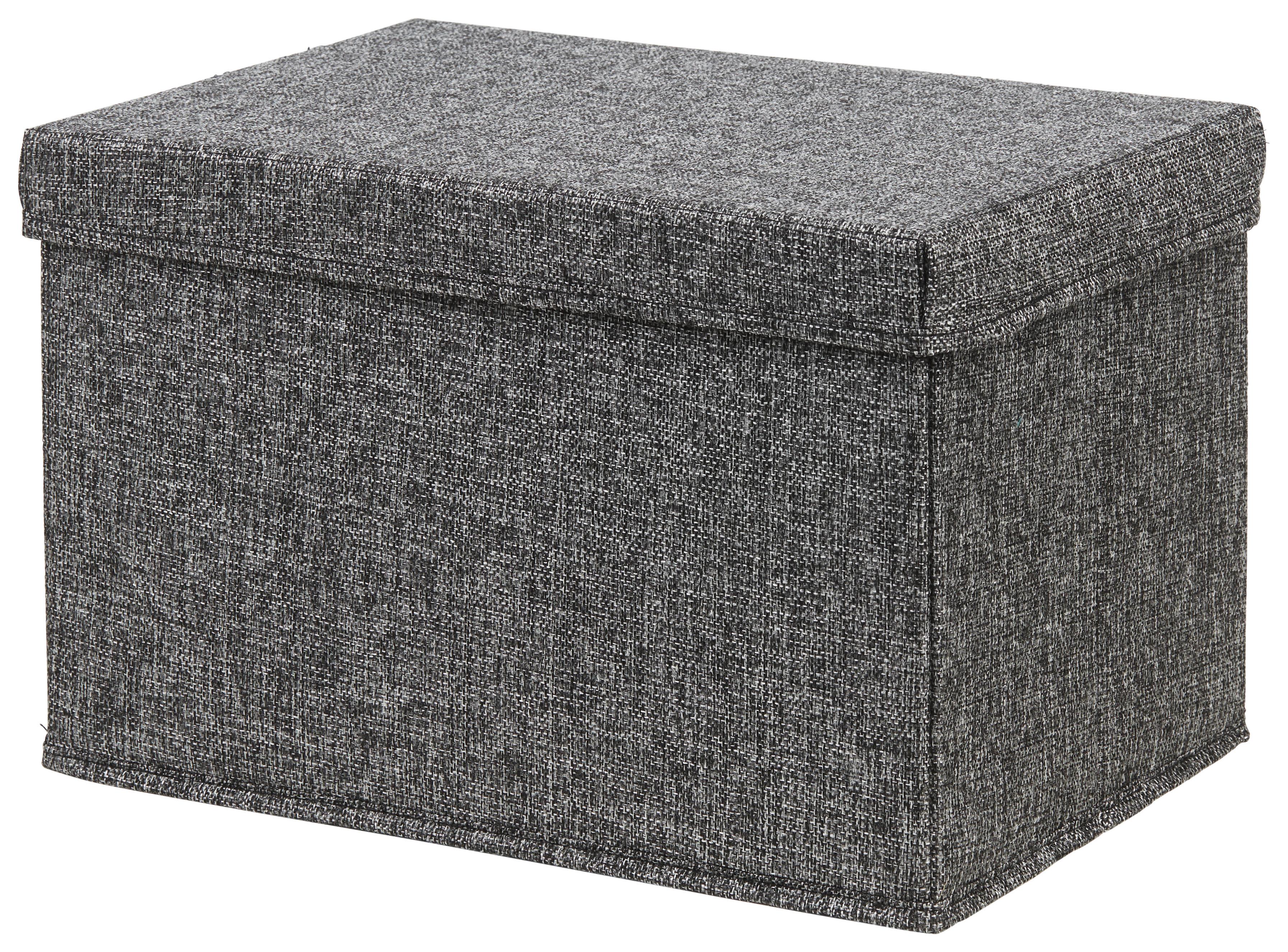 VIKBAR FÖRVARINGSKORG CINDY - CA. 23L -EXT- - svart, Modern, textil/kartong (38/26/24cm) - Mömax