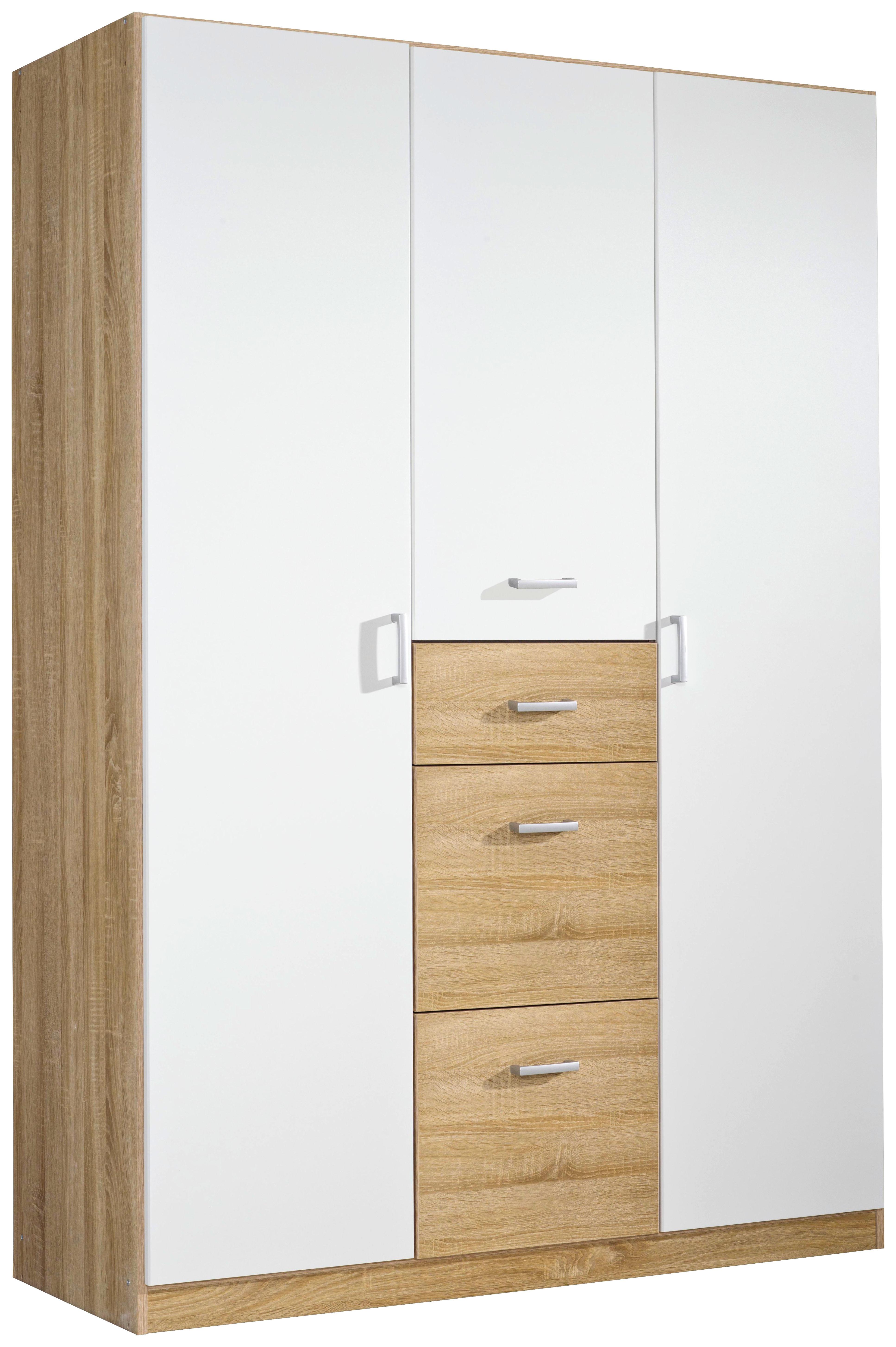 Omara S Klasičnimi Vrati Point - aluminij/bela, Moderno, umetna masa/leseni material (136/197/54cm) - Modern Living