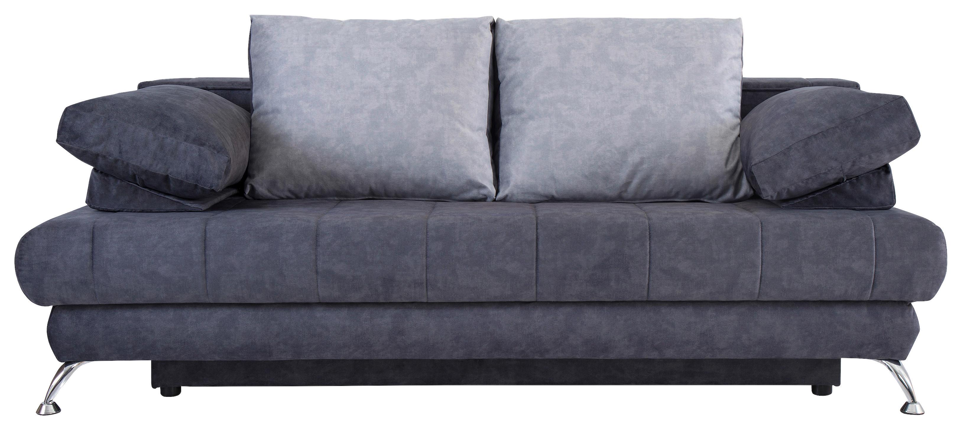 Zofa S Posteljno Funkcijo Sevilla, Temno / Svetlo Siva - srebrne barve/temno siva, Moderno, tekstil/les (200/100/75cm) - Mömax