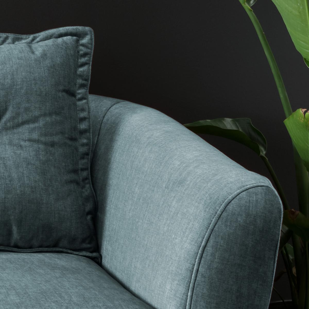 2,5-Sitzer-Sofa Baggio Blau Velours - Blau/Buchefarben, MODERN, Holz/Textil (196/94/103cm) - Livetastic