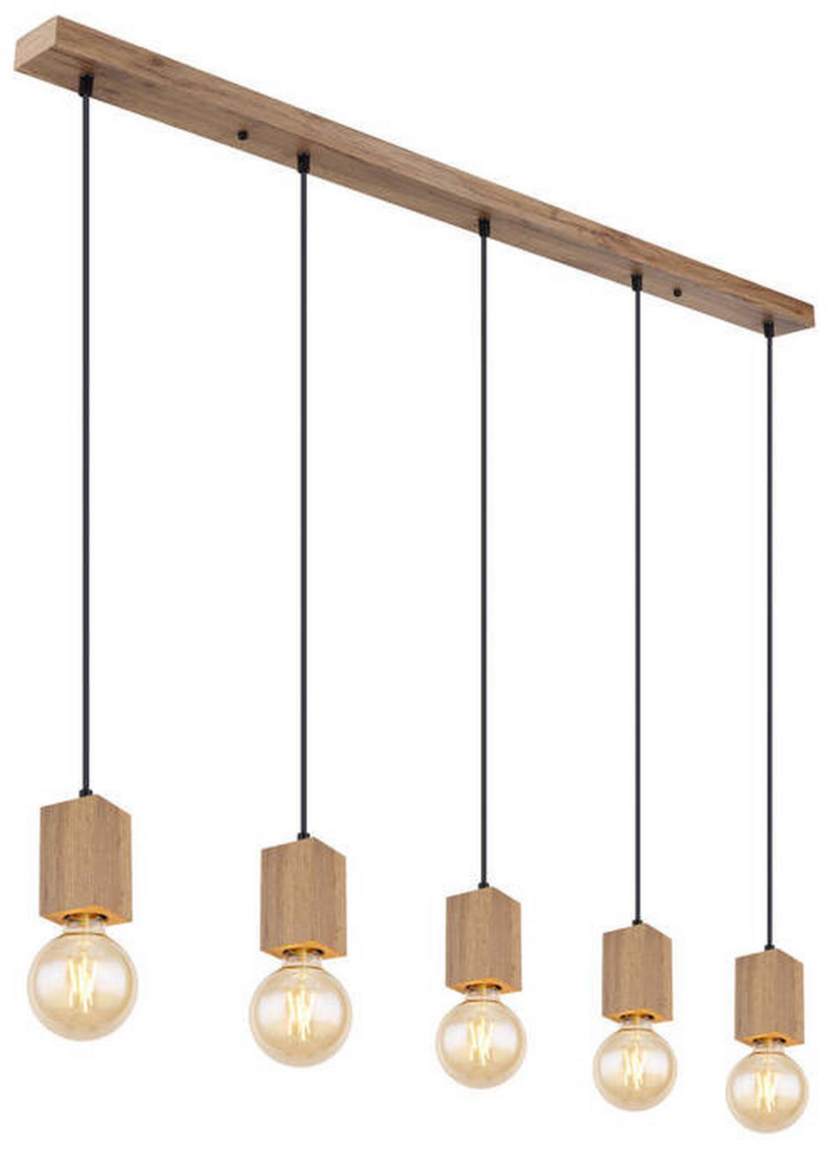 Viseča Svetilka 15655-5h Moitas - črna/temno rjava, Basics, kovina/umetna masa (115/6/120cm) - Globo