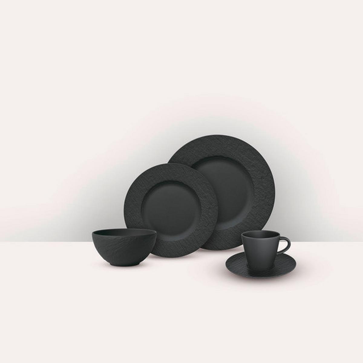 SERWIS OBIADOWO-ŚNIADANIOWY MANUFACTURE ROCK VILLEROY&BOCH - czarny, Lifestyle, ceramika (38,5/25,5/35,8cm) - Villeroy & Boch