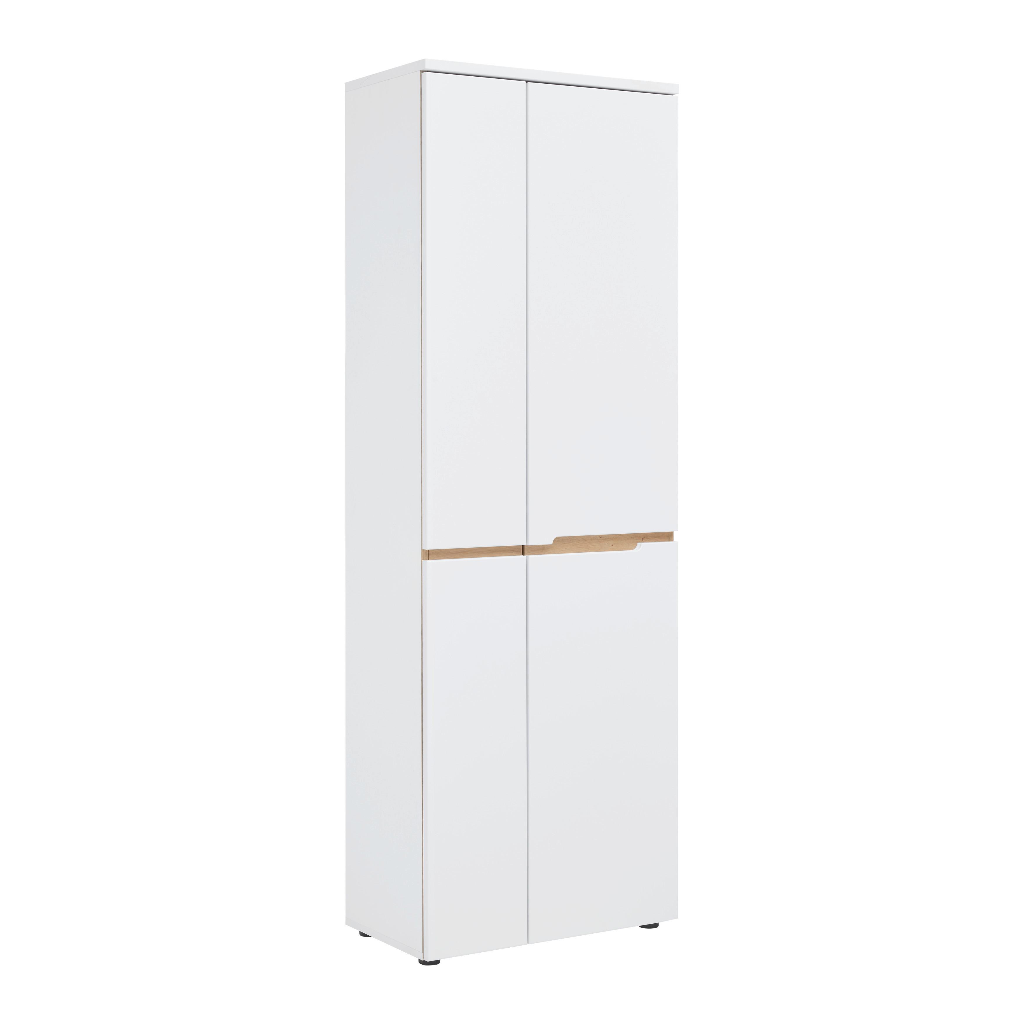 Garderobenschrank Dallas Weiß/Eiche Artisan - Schwarz/Weiß, MODERN, Holzwerkstoff/Kunststoff (65/192/38cm) - Mömax