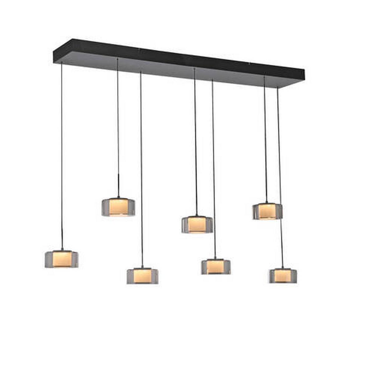 LAMPA WISZĄCA LED 2115-18 - czarny, Design, tworzywo sztuczne/metal (126/21/180cm) - Paul Neuhaus