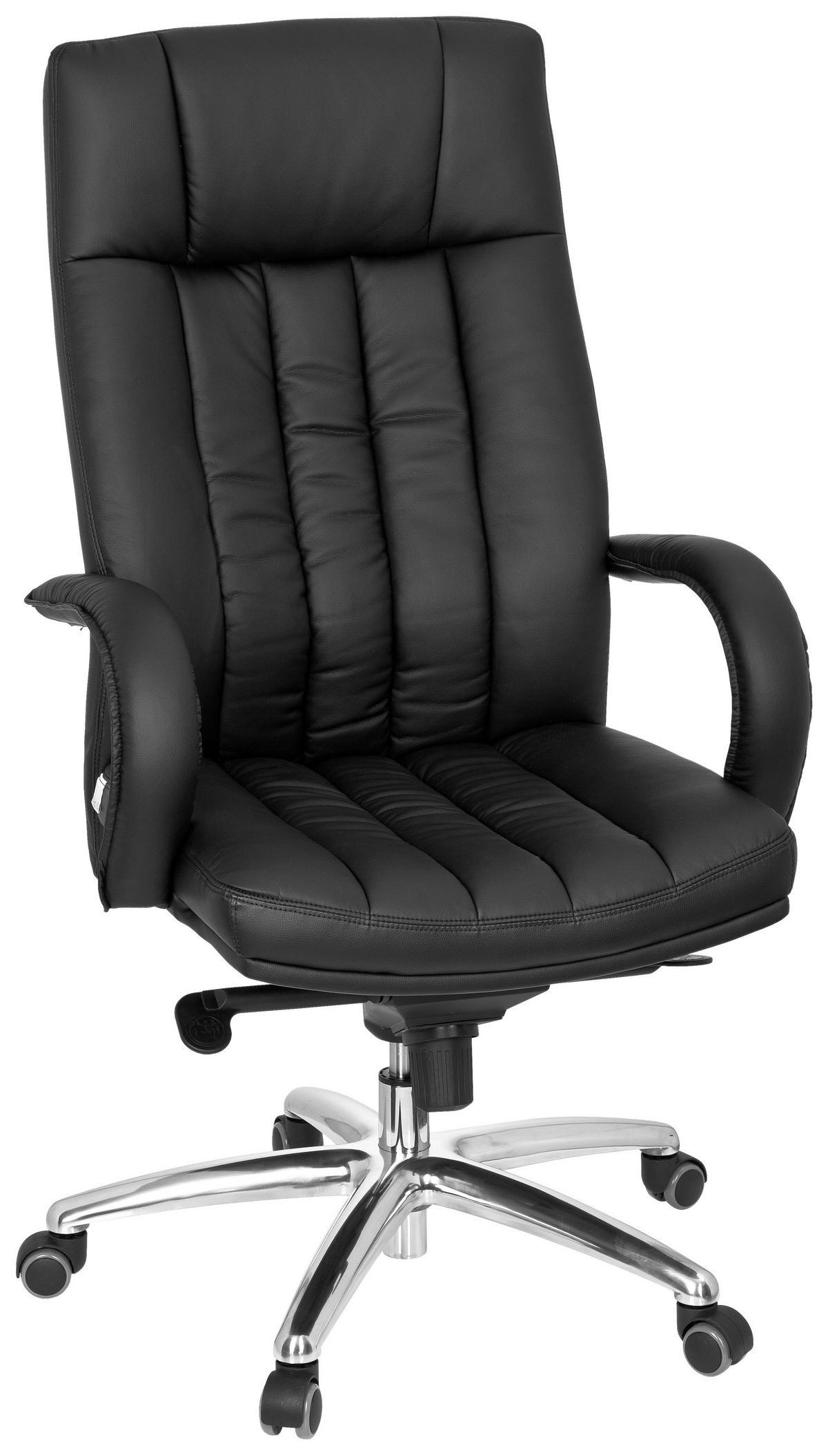 Pisarniški Stol Xxl G 300, Črna - srebrne barve/črna, Basics, kovina/umetna masa (62/129/50cm) - MID.YOU