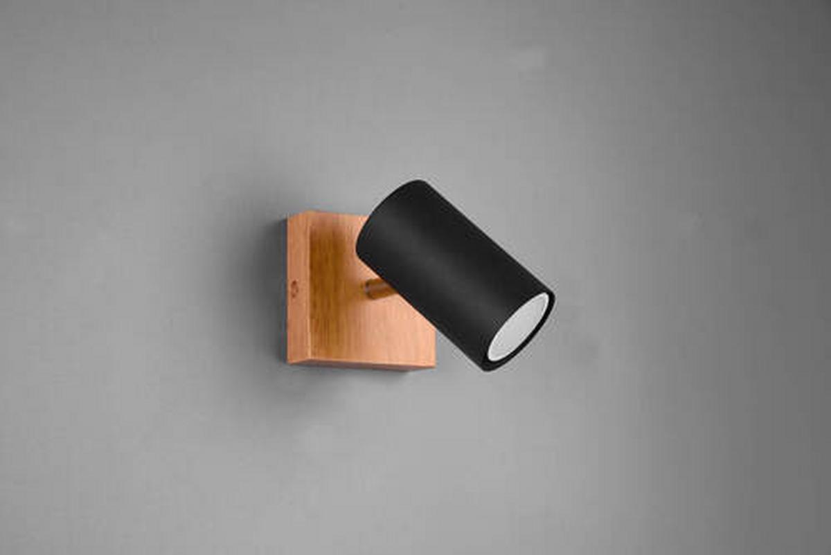Strahler Spot Marley Schwarz max. 15 Watt - Schwarz, Design, Holz/Metall (9/16/12cm) - Trio Leuchten