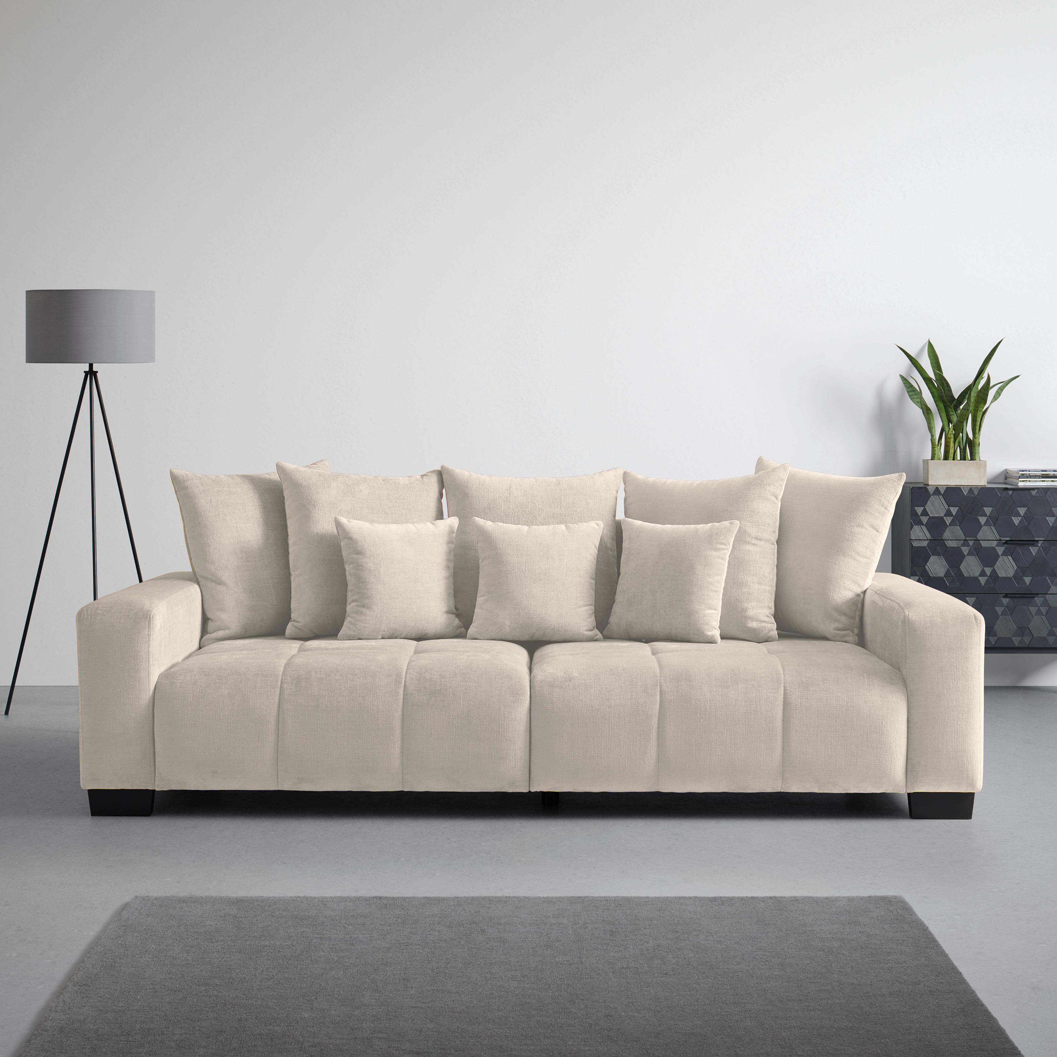 Bigsofa Matteo Greige - Greige/Schwarz, MODERN, Holz (246/93/124cm) - Based