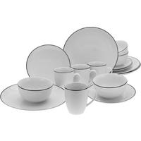 Kombiservice Schwarz/ Weiß, 16-teilig - Schwarz/Weiß, Basics, Keramik (34,5/32/32,5cm) - Creatable