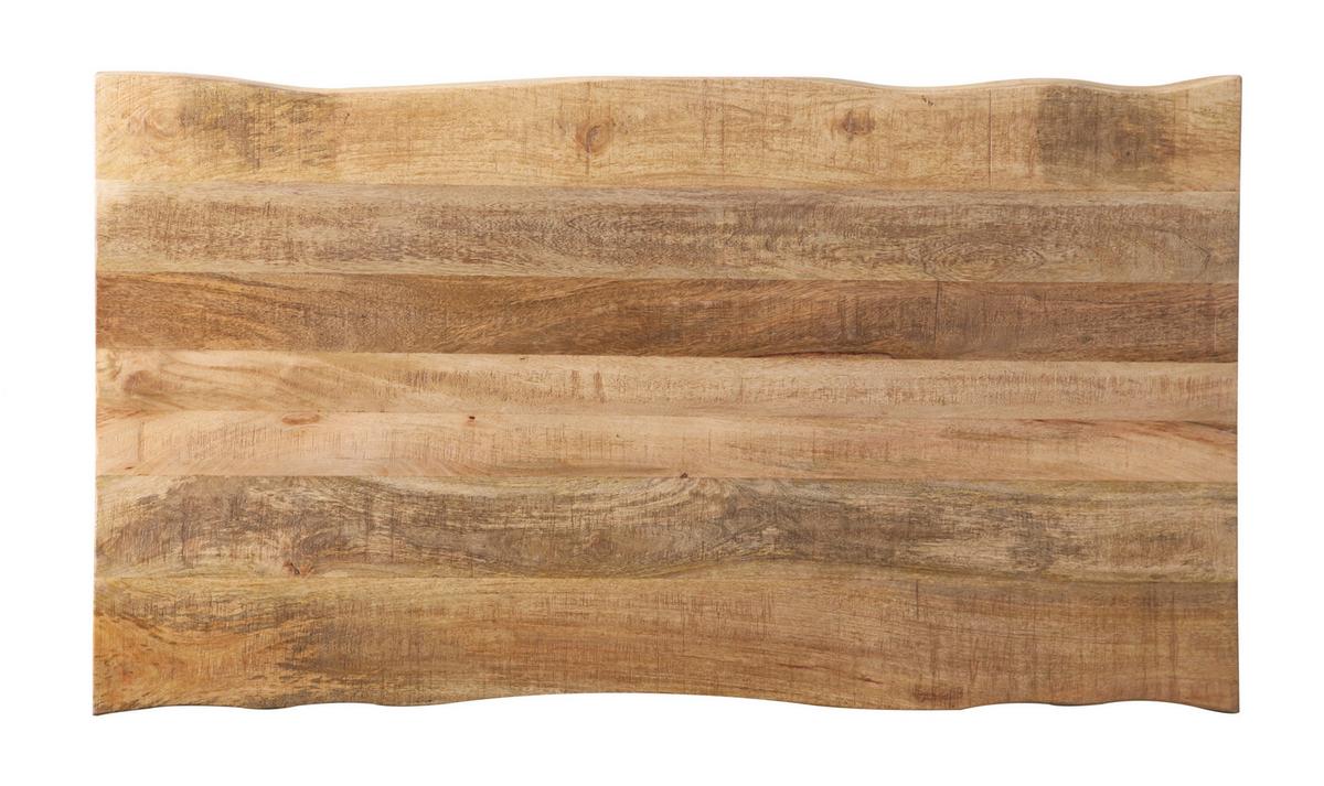 Esstisch Magnus Naturfarben/Schwarz - Schwarz/Naturfarben, Natur, Holz/Metall (160/90/77cm) - Zandiara