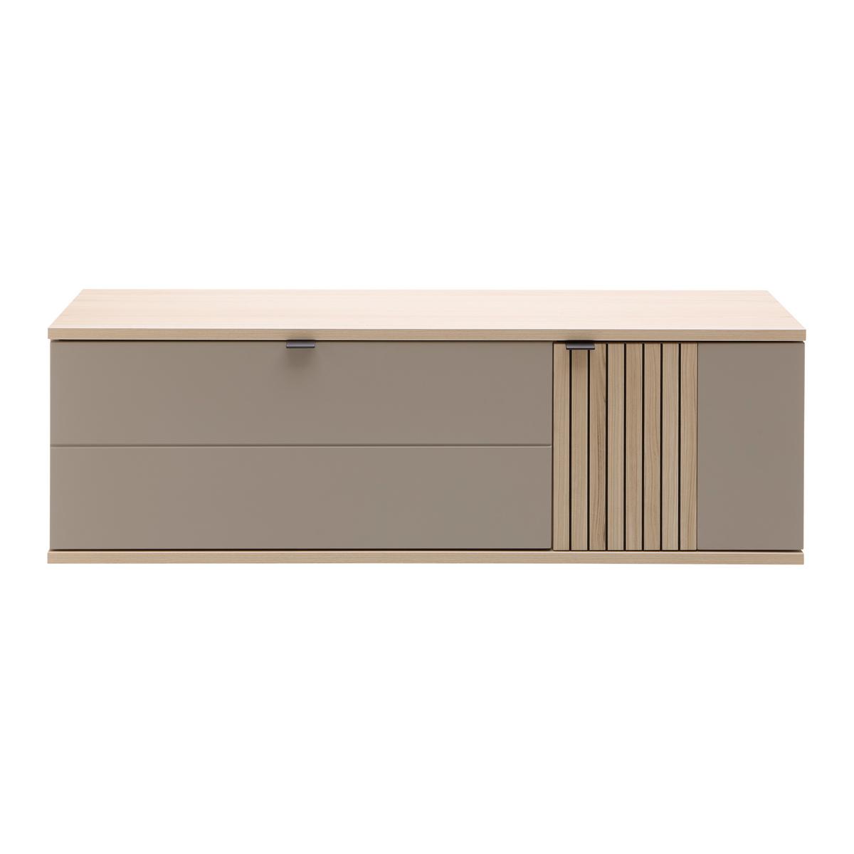 Hängeelement Pisa Taupe/Eichefarben - Taupe/Eichefarben, MODERN, Holzwerkstoff/Metall (133/43/38cm) - Mömax