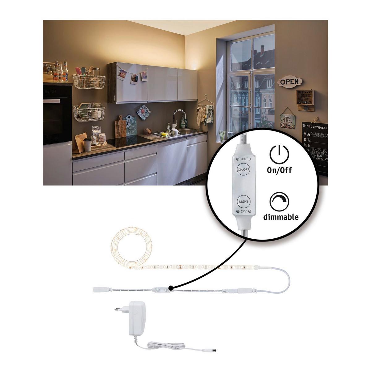 LED-Strip SimpLED Power in Weiß max. 17 Watt - Weiß, Basics, Kunststoff (150cm) - Paulmann