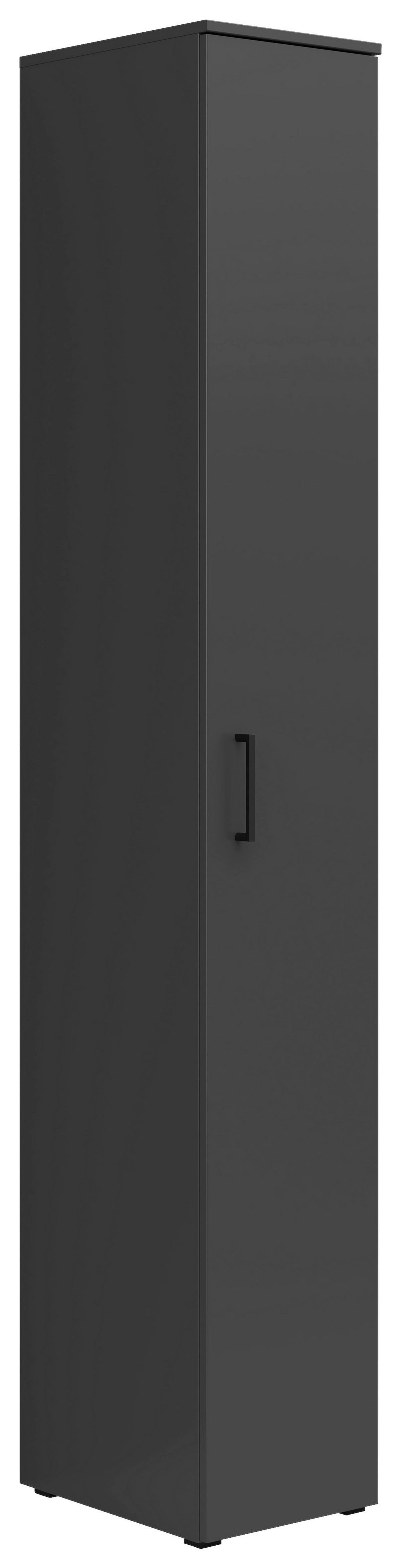 Schrank Multistauraum Graphitfarben - Graphitfarben/Schwarz, MODERN, Holzwerkstoff/Kunststoff (30/195/40cm) - Mömax