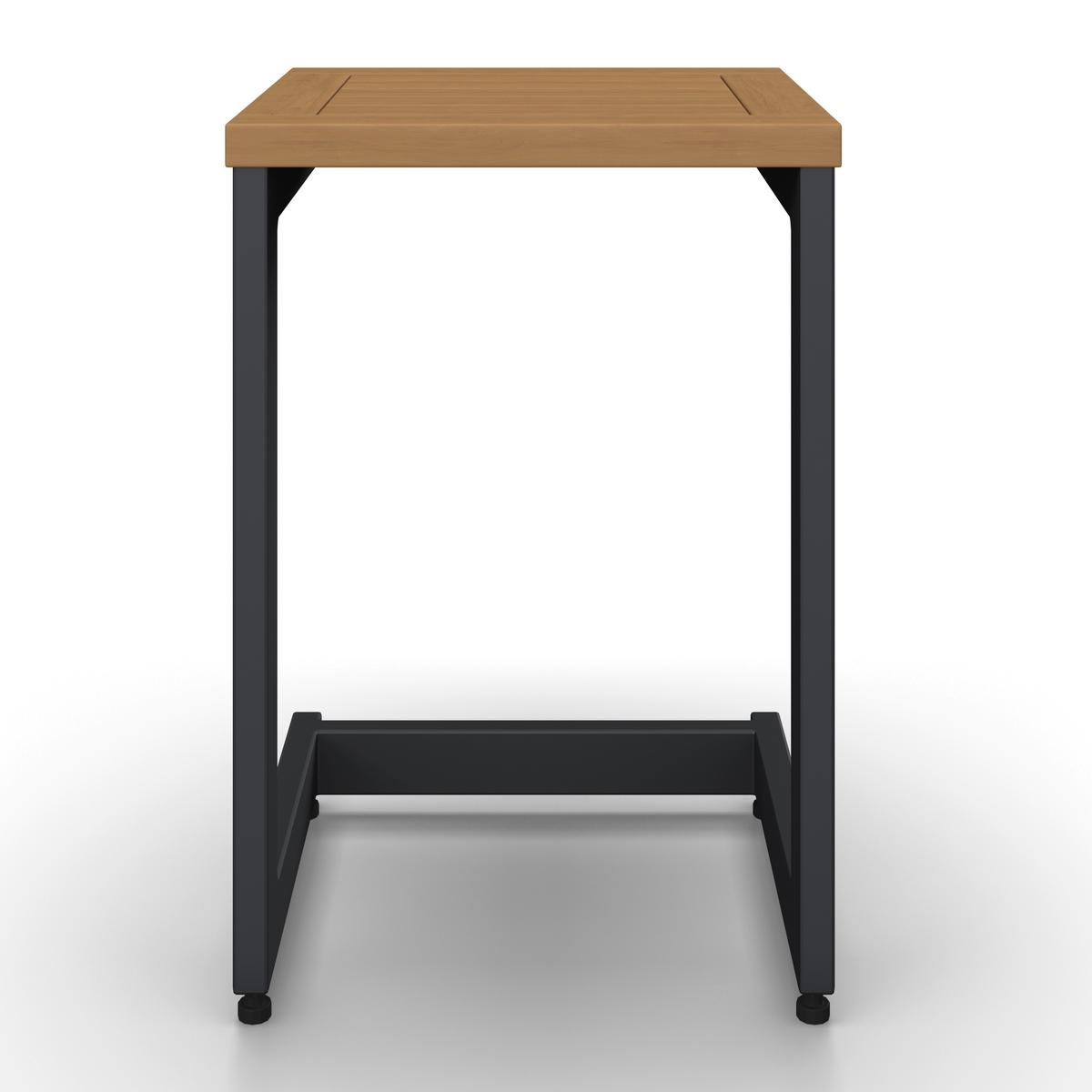 Gartenliege Loan Grau Holz Metall/Outdoorstoff +Tisch - Dunkelgrau/Anthrazit, MODERN, Holz/Textil (210/84/78cm) - Bessagi Garden